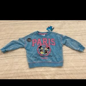 NWT: Disney Paris Blue and Pink Toddler Sweatshirt